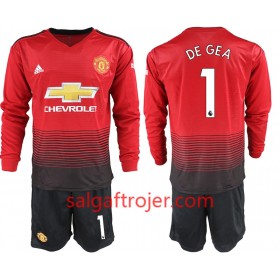 Manchester United Fodboldtrøjer DE GEA 1 Børn Hjemmebanesæt 2018/19 Langærmet